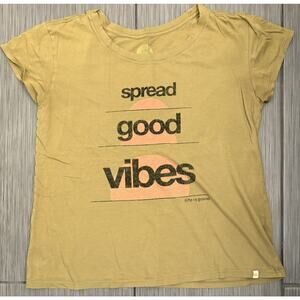 Life Is Good Women's Spread Good Vibes Sunset Tee Woodland Green Size Small